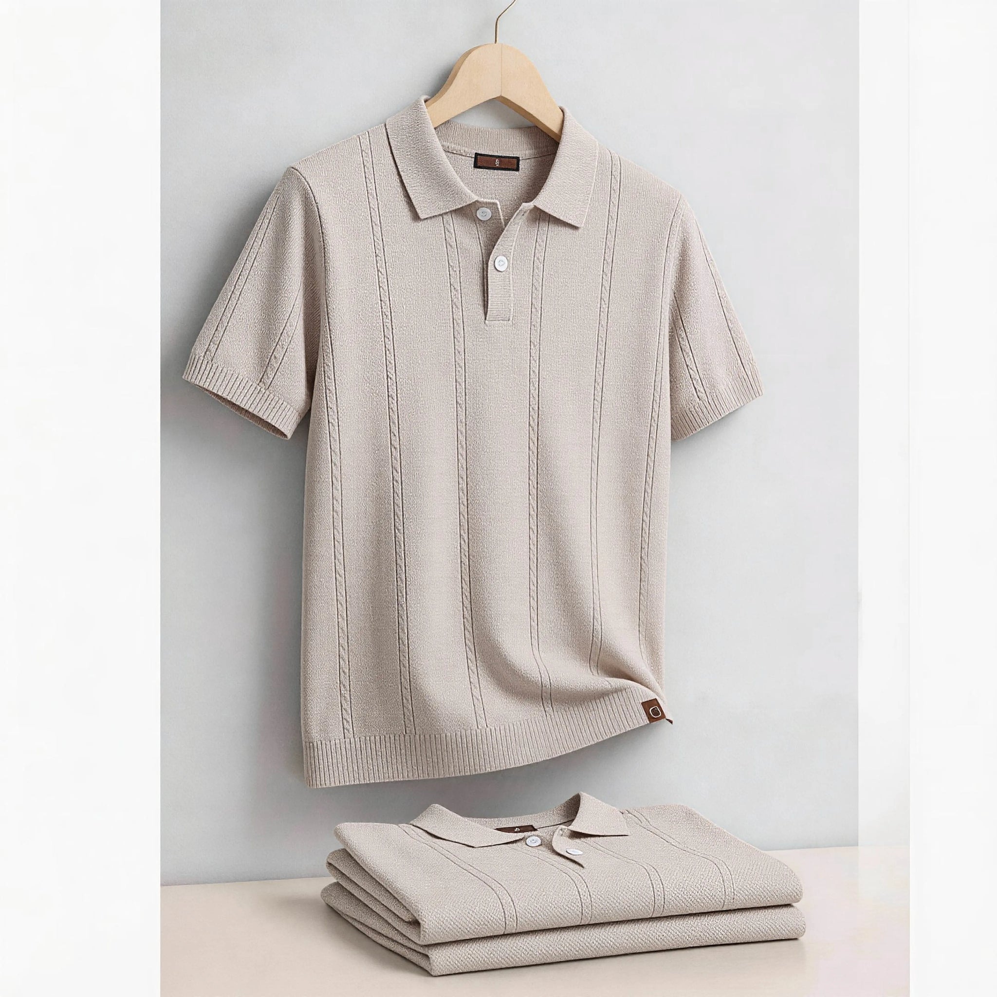 AIOPESON Men's Stripe Golf Polo Shirt | Icy Silk Touch