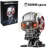 NEW 1099pcs Technical Skull Robot Building Blocks , Gear Linkage ,  Power Motor ,  Desktop Decor Collectible Gift