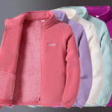 Women's Fleece Zip-Up Jacket with Embroidered Stand Collar