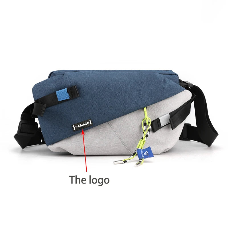 Unisex Nylon Panelled Crossbody Chest Pack