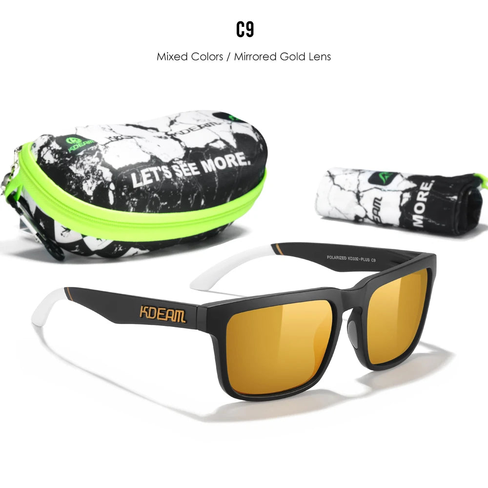 KDEAM Large Size Men's Sunglasses Polarized Photochromic Night Vision Goggles Oversized Sun Glasses With 154mm Width KD332 PLUS