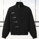 Women' S Vintage Autumn Winter Jacket Airplane Buckle Loose Lapel Coat Full Sleeve Outwears 2025 New Lady High Streetwears