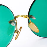 Rimless Round Sunglasses – UV400 Alloy Frame
