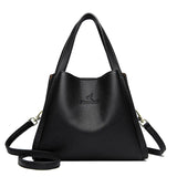 Genuine Brand Sturdy Durable Soft Leather Top-handle Bags Female Handbags Women 3 Layer Shoulder Crossbody Totes Messenger Bag