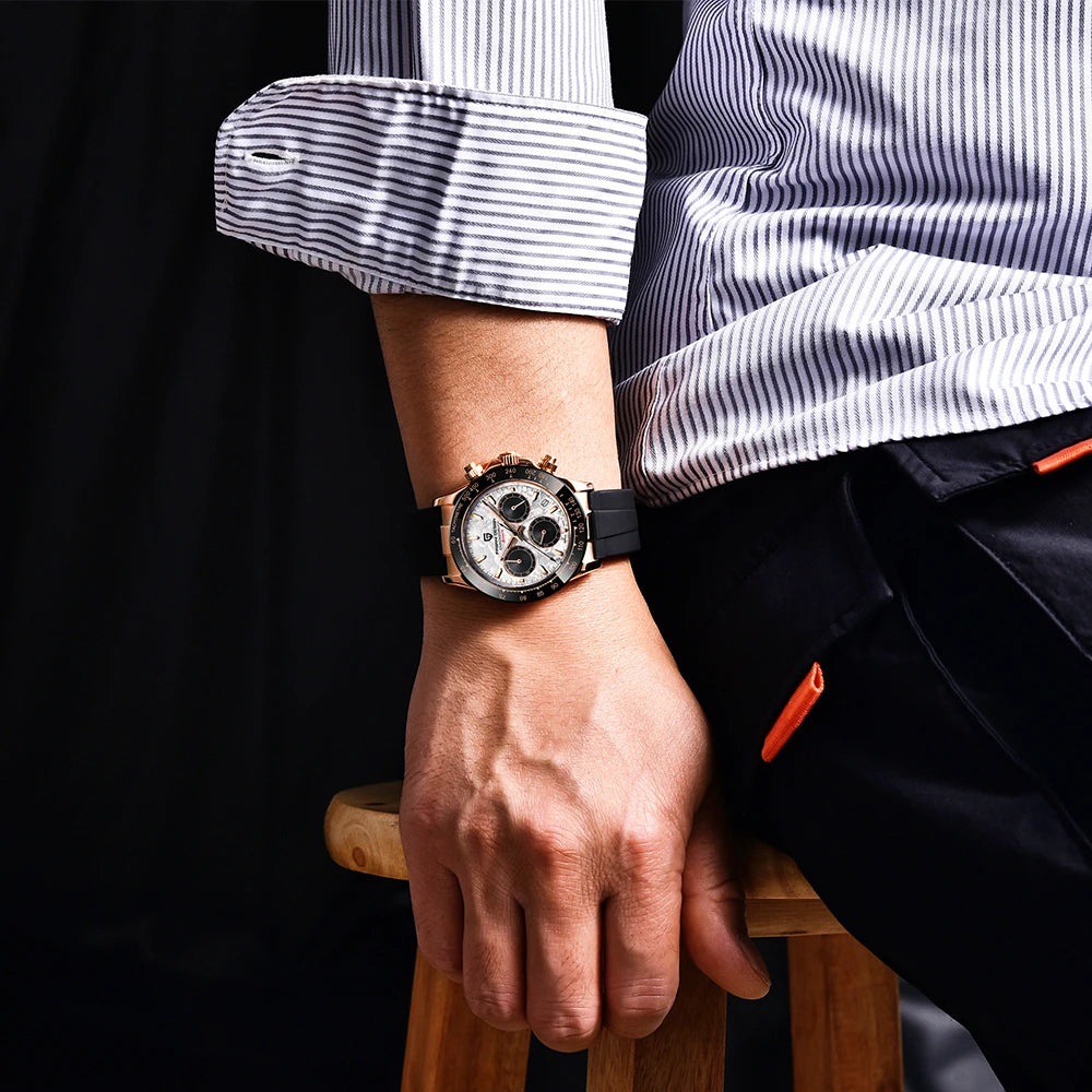 V2 PAGANI DESIGN 40MM Men's Quartz Watch Luxury Sapphire Stainless Steel 100m Waterproof Multi functional Men's Timing Watch