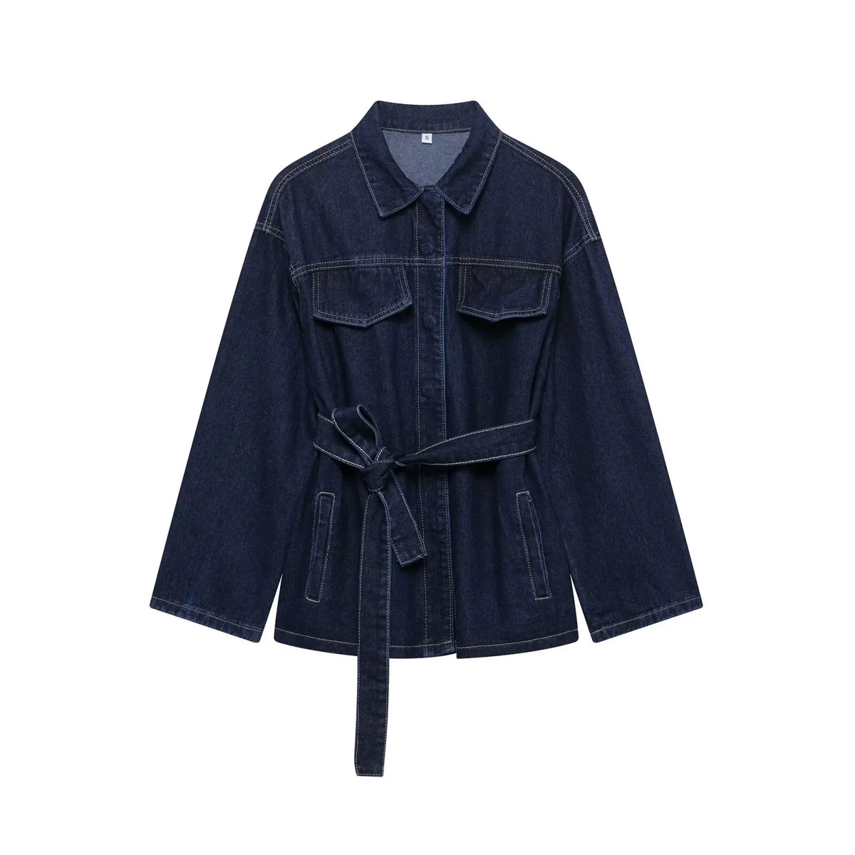 Vintage Denim Jacket with Waist Sash – High Street USA-Made Outerwear