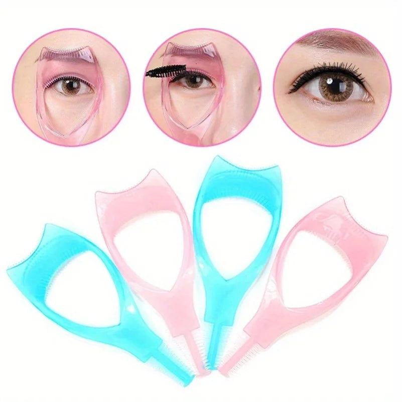 3-in-1 Mascara Guard & Eyelash Shield: Pro Eyeliner & Eyebrow Stencil Kit (USA Made)