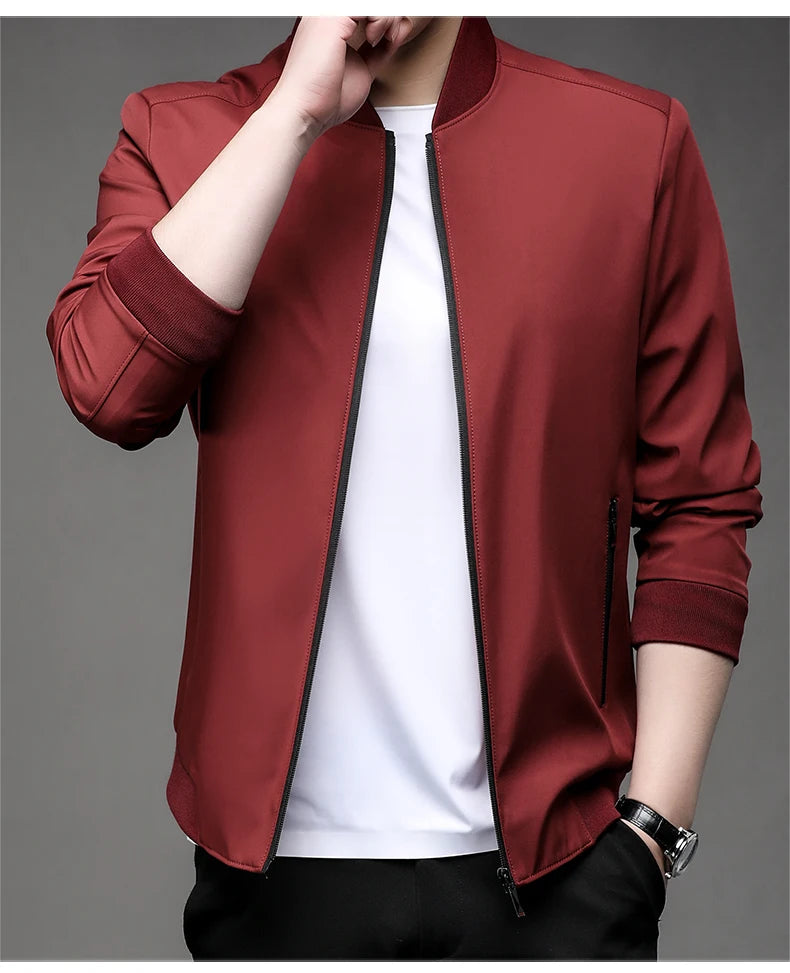 Men’s Classic Baseball Collar Casual Jacket