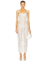 Elegant V-Neck Lace Maxi Dress