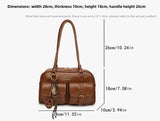 Women’s Coffee Brown Multi-Pocket Shoulder Bag | Vintage PU Leather Crossbody