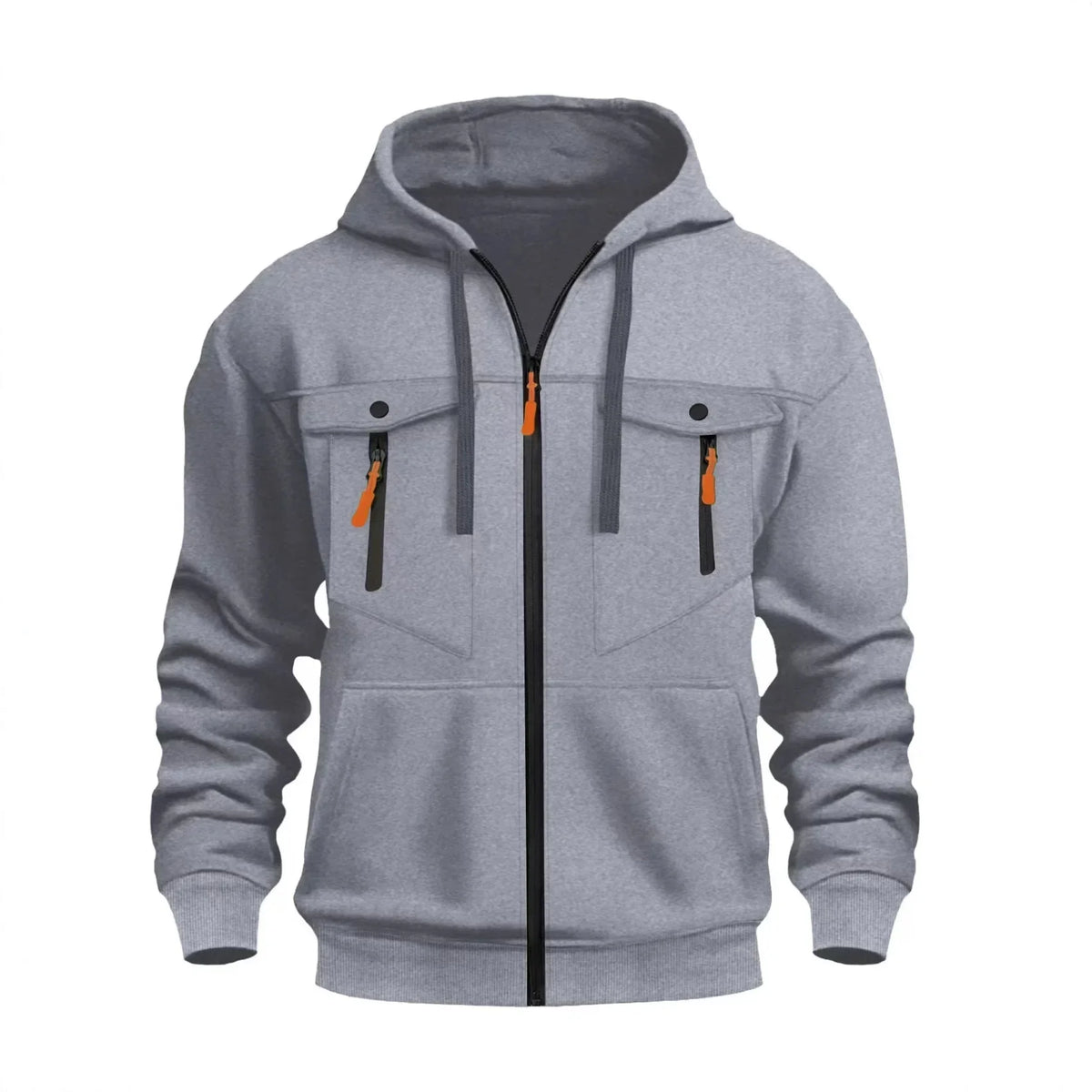 2026 Men's Casual Zipper Hoodie Fashionable Street Style Comfortable Loose Version Autumn/Winter Warm Hoodie Men's Clothing