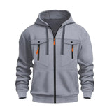 2026 Men's Casual Zipper Hoodie Fashionable Street Style Comfortable Loose Version Autumn/Winter Warm Hoodie Men's Clothing