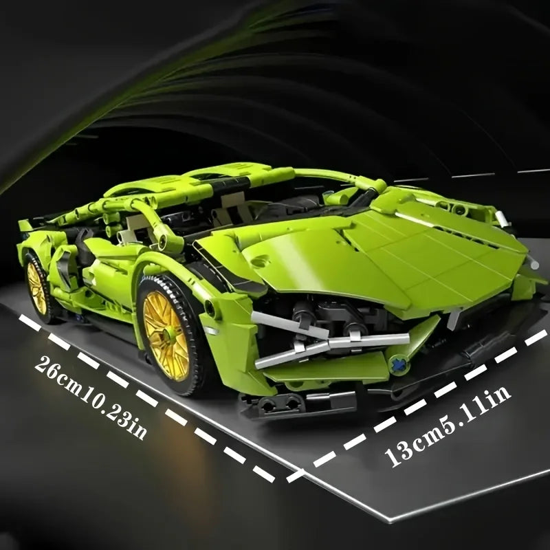 This 600-piece green sports car building block set enhances logical thinking skills and makes a perfect Halloween and birthday g