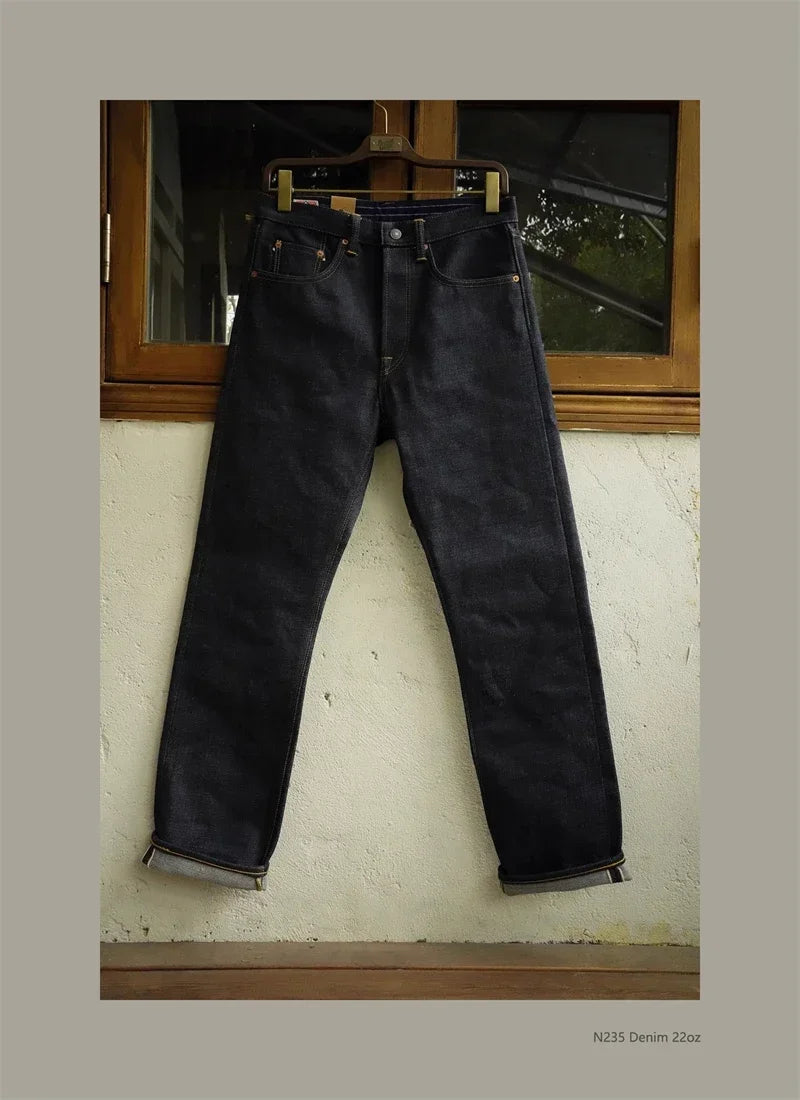 BOB DONG 22oz Heavyweight Selvage Denim Jeans Rigid Straight Fit Pants Lot N235