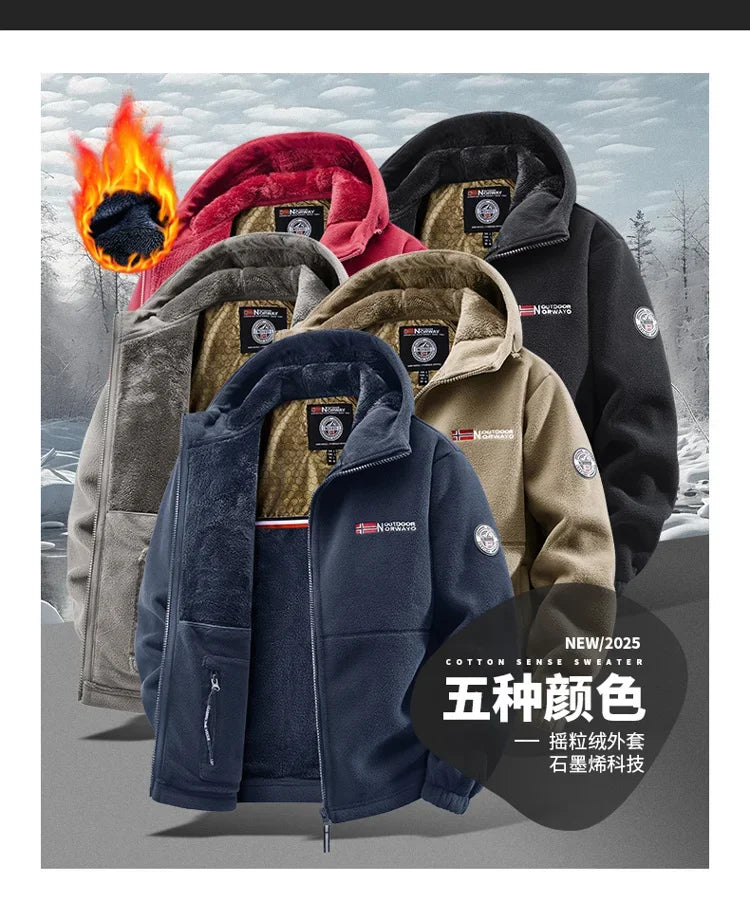 Men's Hooded Fleece Jacket – Warm Outdoor Layer