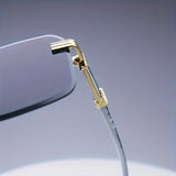 Rimless Rectangle Sunglasses – UV400 Unisex Shades