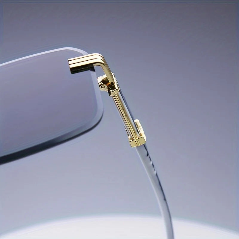 Rimless Rectangle Sunglasses – UV400 Unisex Shades