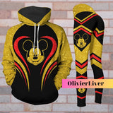 Disney Mickey & Minnie Mouse Hoodie & Leggings Set | Women's Athletic Tracksuit