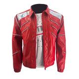 Red Zipper PU Leather Jacket | Rock & Roll Statement Piece