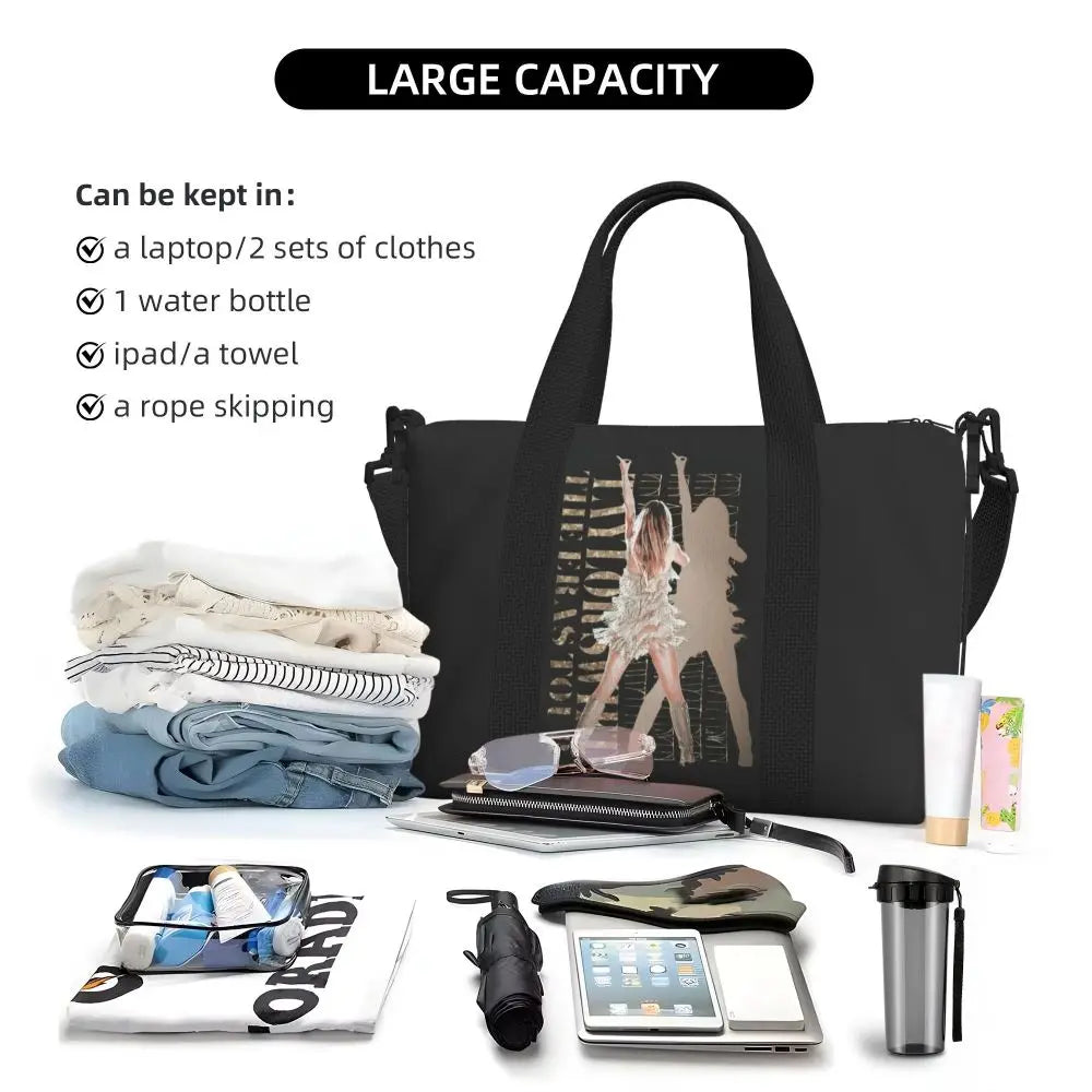 Custom The Eras Tour 1989 Taylor's Swift's American Pop Singer Tote Bag Women Large Capacity Beach Gym Travel Bags