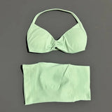 2 Pieces HISTELLO Sports Set Seamless Strappy Yoga Bra High Waist Scrunch Shorts Breathable Elastic Gym Workout Fitness Clothes