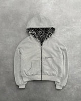 Leopard Print Two Sides Retro Fashion Wearing Loose Zipper Hoodie Men High Street Trend Punk Casual Oversized Sweatshirts Women