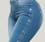 Women's High-Waist Stretch Denim Flare Pants