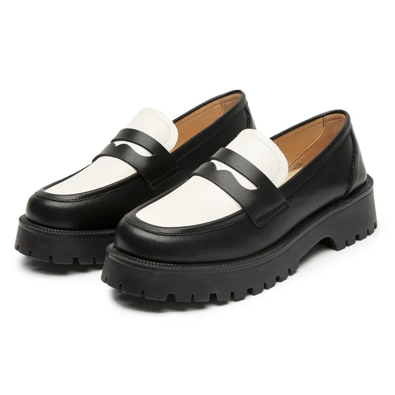 AIYUQI Women's Suede Square-Heel Loafers | British Style