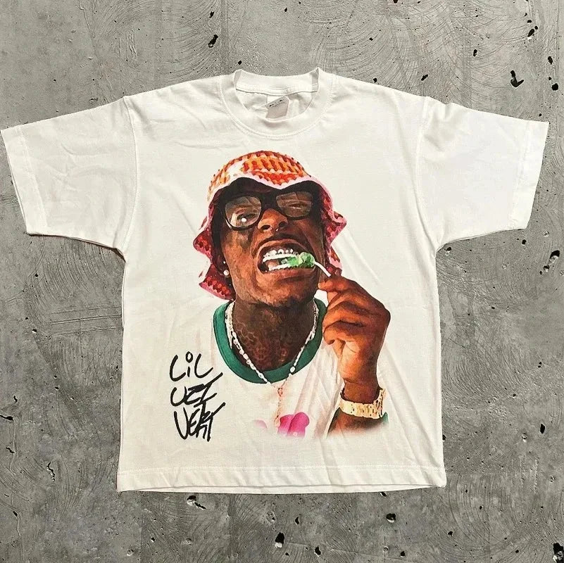 Hip Hop Celebrity Portrait Graphic Tee — Unisex Streetwear Cotton T-Shirt