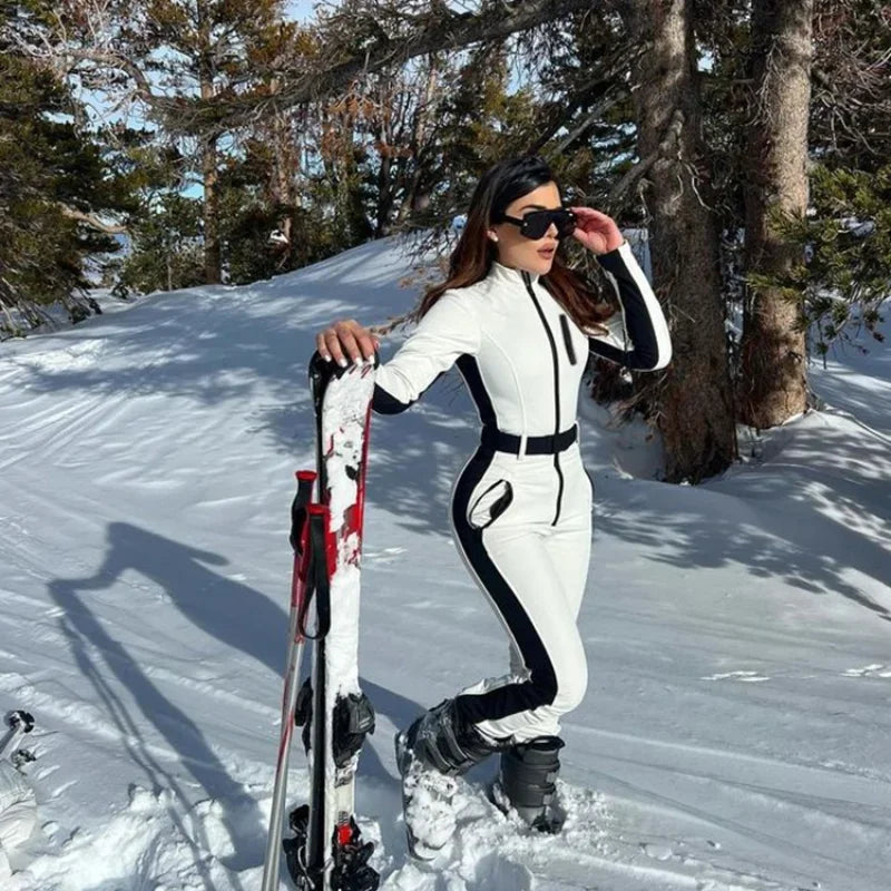 Waterproof Patchwork Ski Jumpsuit - Windproof Winter Overall