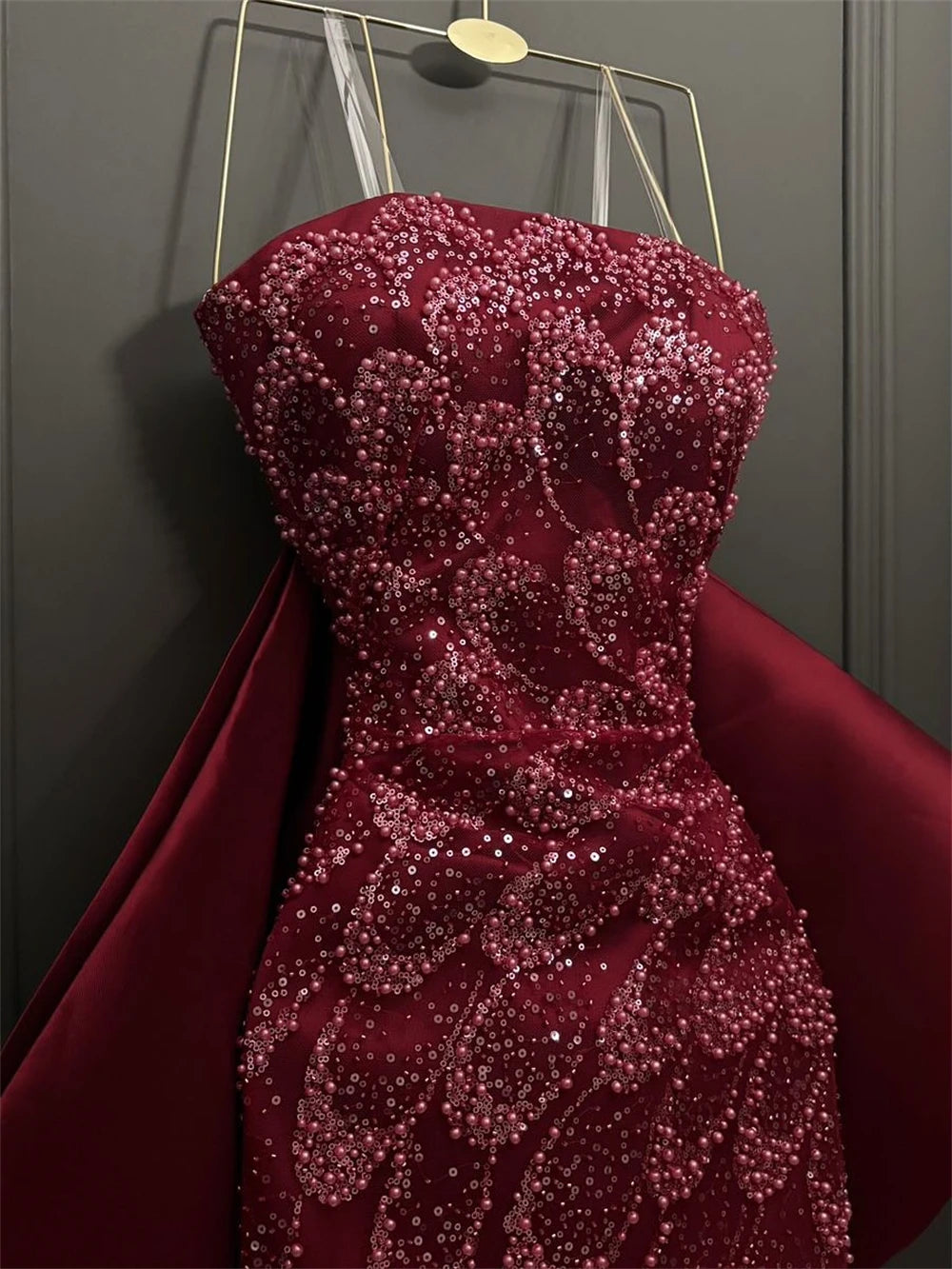 Contessa Beaded Mermaid Evening Gown | Off-Shoulder Formal Dress