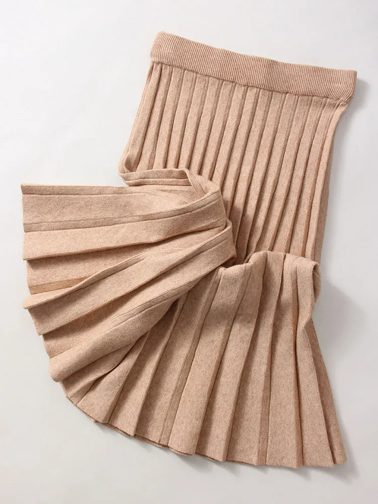 Elegant Knit Pleated Mini Skirt for Women