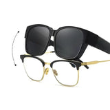 New Fashion Polarized Sunglasses Cover Over Myopia Prescription Glasses Portable Men Women Vintage Fishing Driving Eyewear