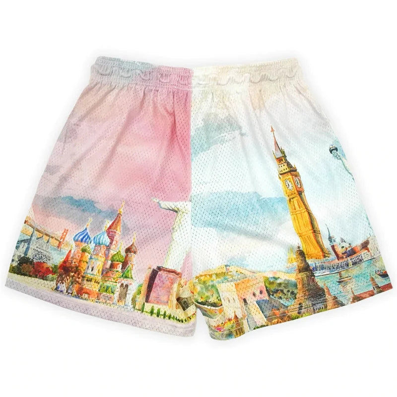 Rose Embroidered Hip Hop Shorts