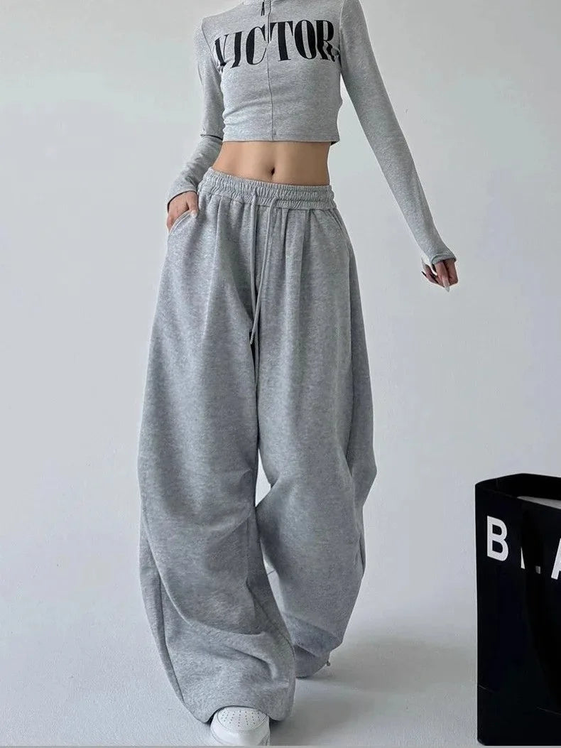 Women's High-Waist Wide-Leg Drawstring Pants