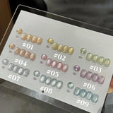 MIANEL 1-16PCS Light Smoke Magnet Cat Eye Gel Nail Polish 2025 New Glass Bead Nude Pink Nail Glue Pink Nails Blue Nails Nail Art