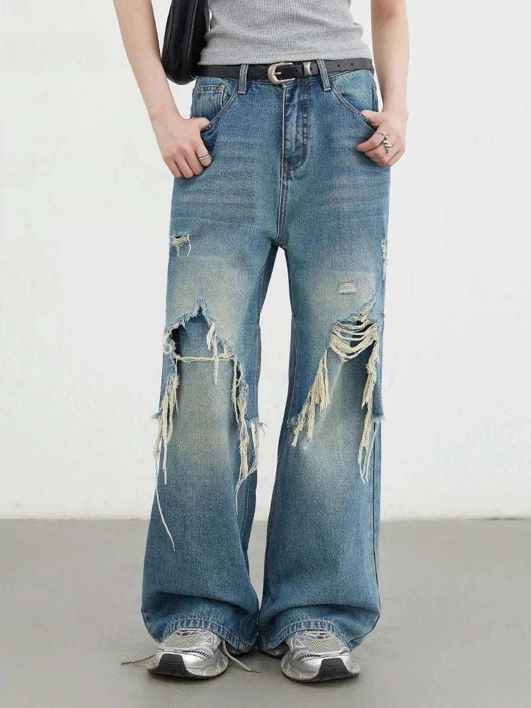 CHIC VEN Women Jeans Fashion Casual Loose High Waisted Wide Leg Denim Pants Streetwear Female Trousers Spring Autumn New 2026