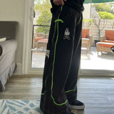 Alien Pattern Wide-Leg Hip-Hop Jeans