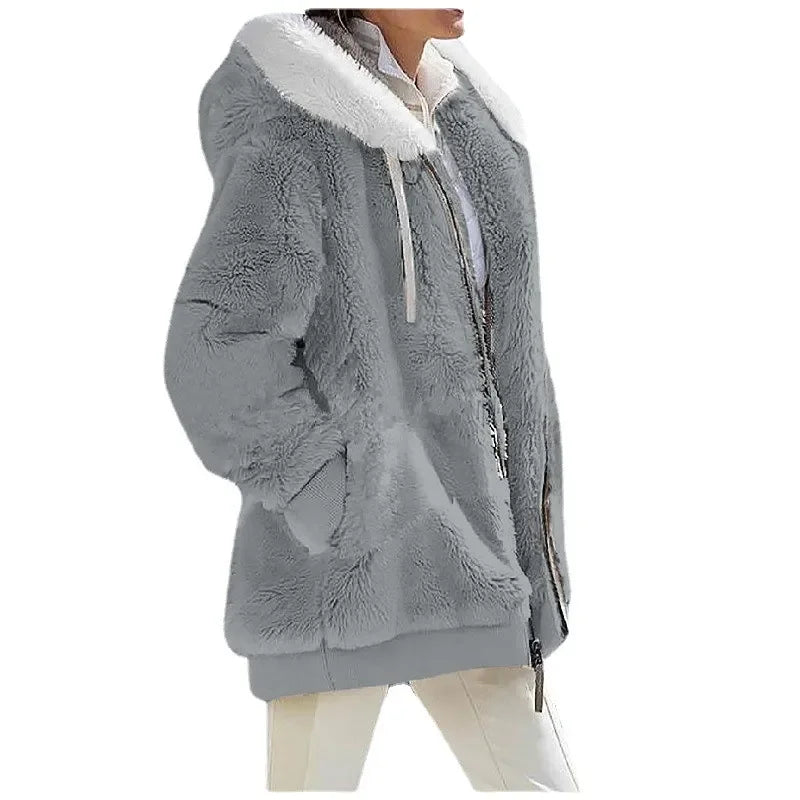 Women’s Casual Autumn & Winter Hooded Fleece Jacket