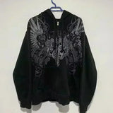 Y2K Harajuku Joker Graphic Zip-Up Hoodie