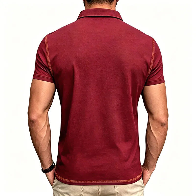 Men's Contrast Stitch Polo Shirt | Breathable Summer Fit