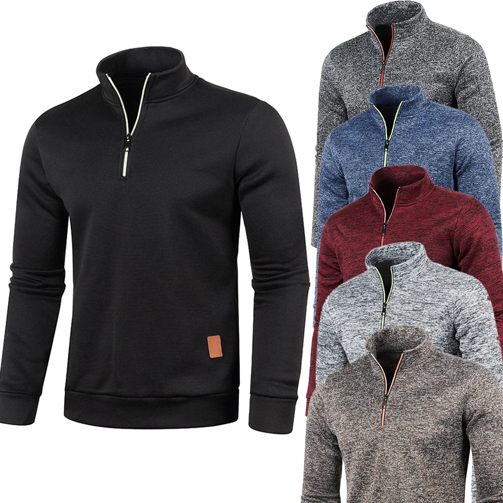 Men’s Half-Zip Stand Collar Sweatshirt