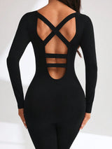 Seamless Long Sleeve Yoga Jumpsuit | Slim Fit Workout Bodysuit