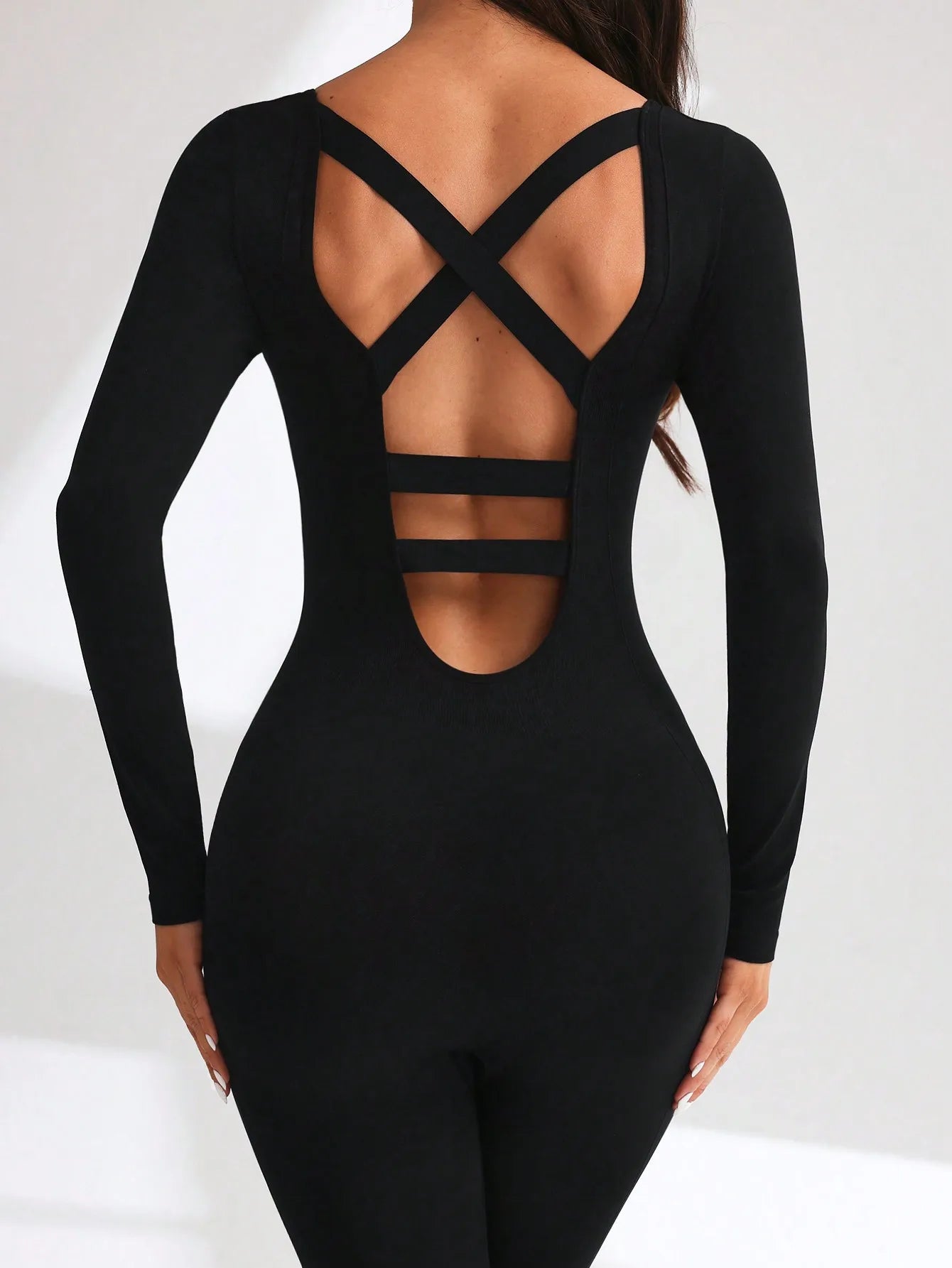 Seamless Long Sleeve Yoga Jumpsuit | Slim Fit Workout Bodysuit