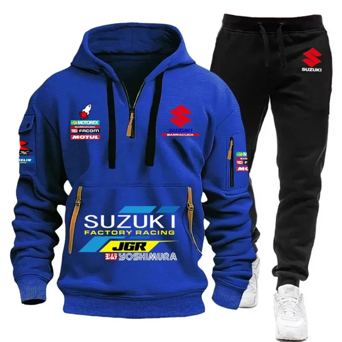 Men’s Multi-Pocket Hoodie & Athletic Pants Set