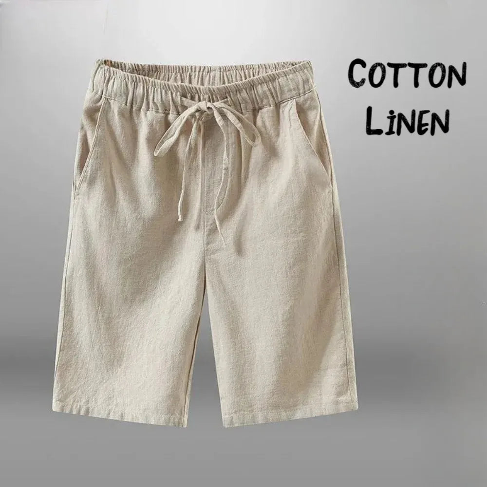 Men's Cotton Linen Drawstring Shorts
