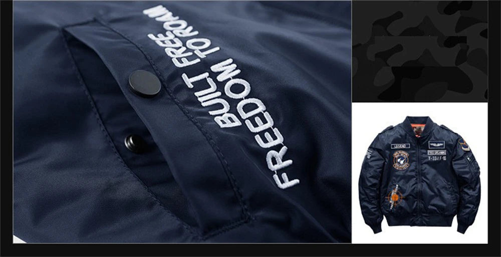 Men's MA-1 Flight Bomber Jacket | Classic Military Cargo Style Coat