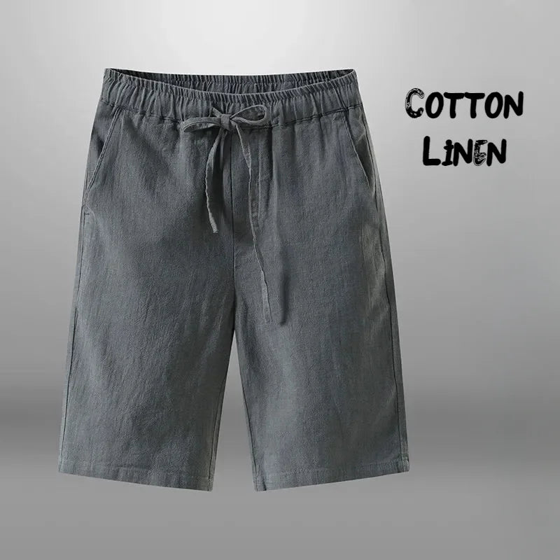 Men's Cotton Linen Drawstring Shorts