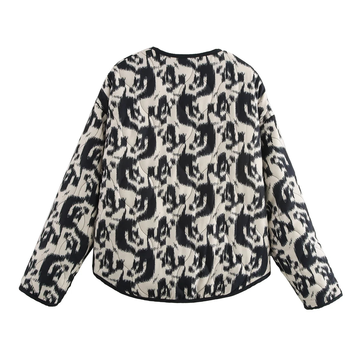 2024 Autumn New Product European And American Style Women's Snake Skin Fashion Printed Button Long Sleeve Jacket