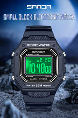 SANDA 2156 Fashion Mens Watch Military Water Resistant Sport Watches Army Big Dial Led Digital Wristwatches Stopwatches For Male